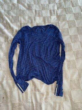 Lululemon Heathered Royal Blue On the Run Long Sleeve Top